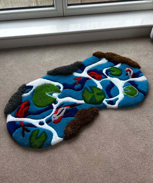 Koi Pond Rug 3D